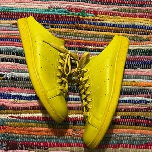 Size 12 yellow Adidas Stan Smith slip on